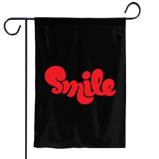 Vibrant Red Smile Typography Design Garden Flags