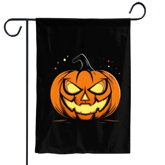 “Spooky Pumpkin Glow Halloween Garden Flags”