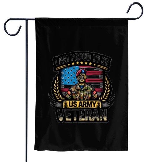 Proud US Army Vet Emblem Garden Flags