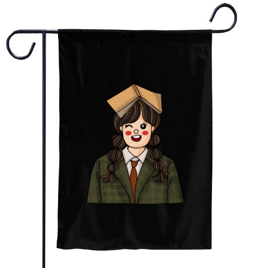 Whimsical Bookish Graduation Design Garden Flags