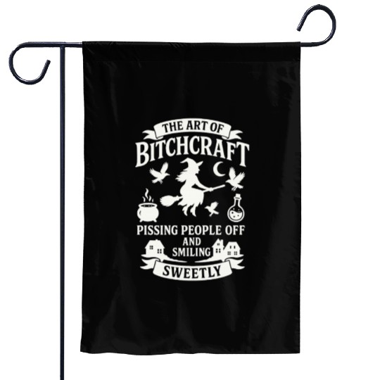 Witchcraft Humor Spell Garden Flags