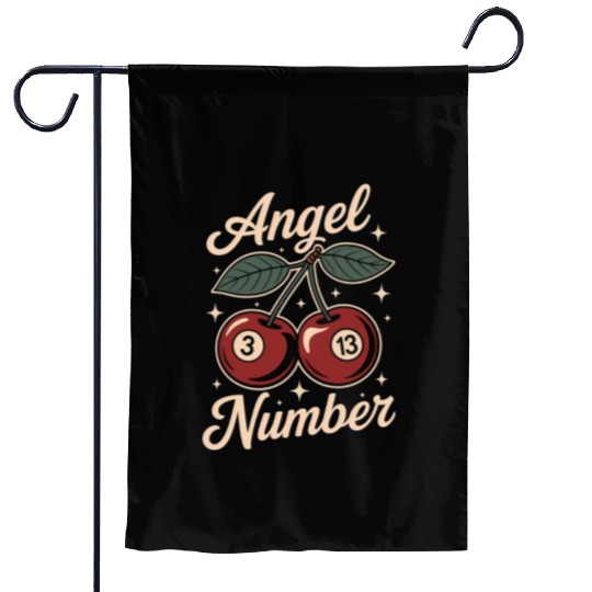 Angel Number 313 Retro Cherry Garden Flags