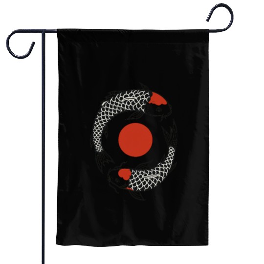 Koi Fish Yin Yang Symbol Garden Flags