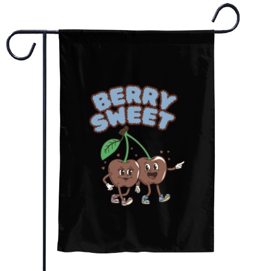 Whimsical Cherry Characters Design Garden Flags