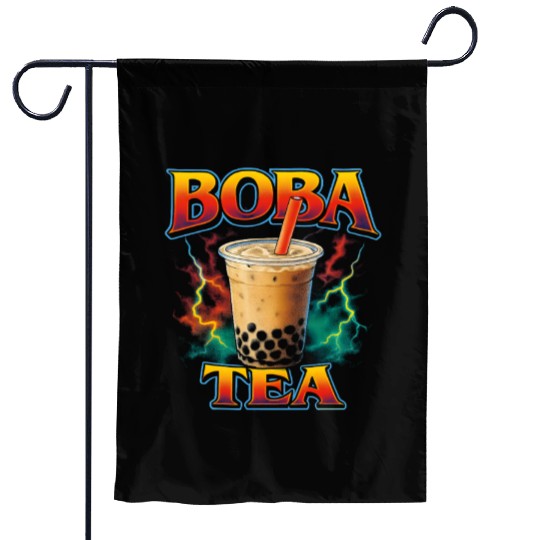 Boba Tea Favorite Food Funny Weird 90s Boba Tea Garden Flags