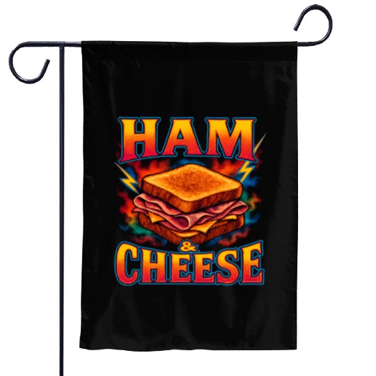 Ham And Cheese Sandwich Favorite Food Weird 90s Garden Flags