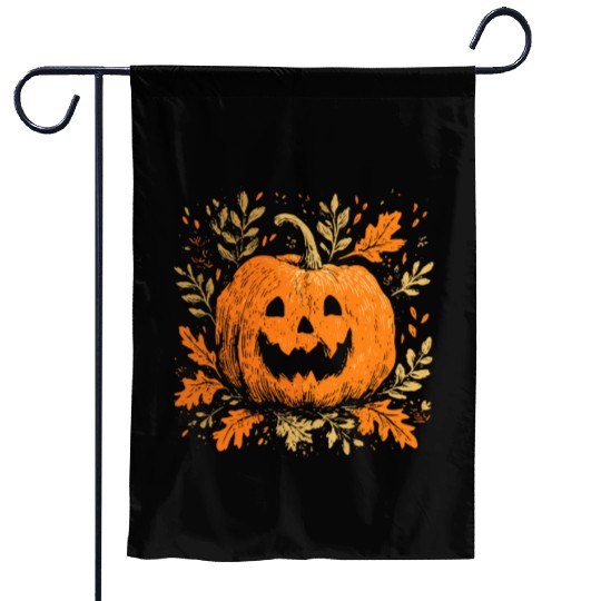Fall Jack-o'-lantern Spooky Pumpkin Halloween  Garden Flags
