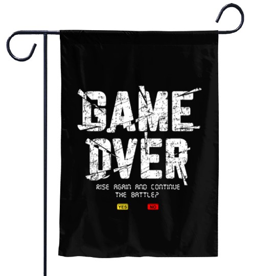 Game Over Rise Continue Banner Garden Flags