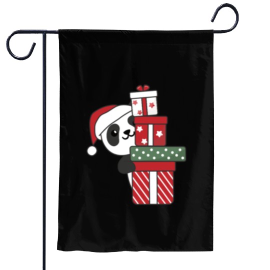 Panda Christmas Gift Winter Animals Pandas Garden Flags