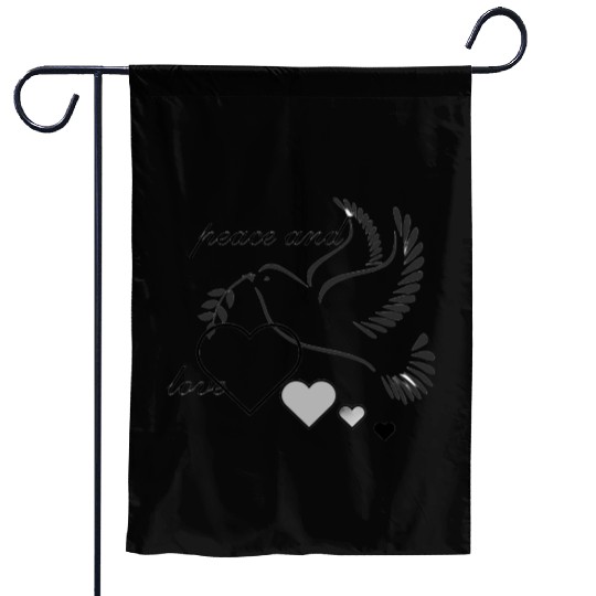 Dove of Peace with Heart and Olive Branch Garden Flags