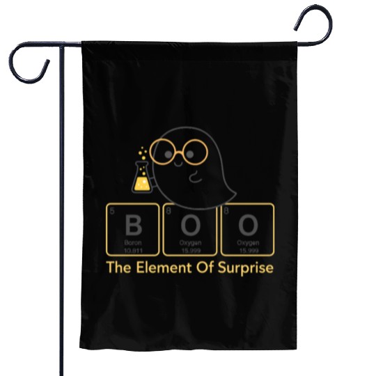 BOO - The Element of Surprise Cute Ghost Chemistr Garden Flags