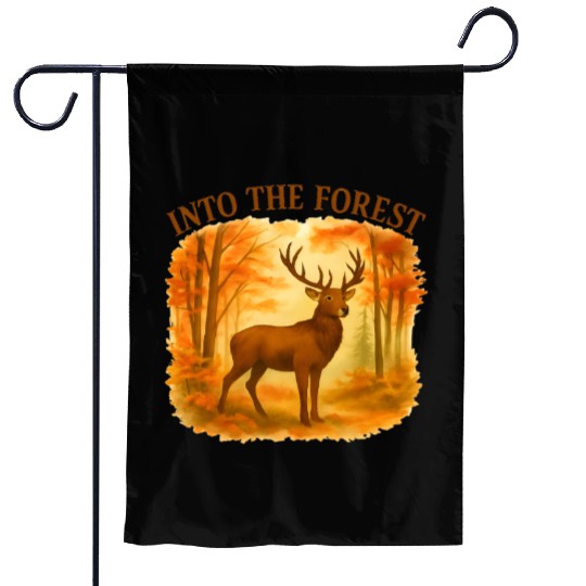 Into the Forest – Autumn Deer Garden Flags