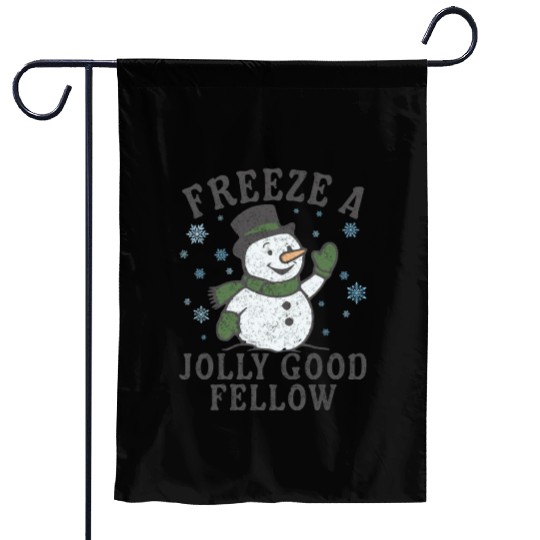 Frosty Snowman Jolly Greeting Design Garden Flags