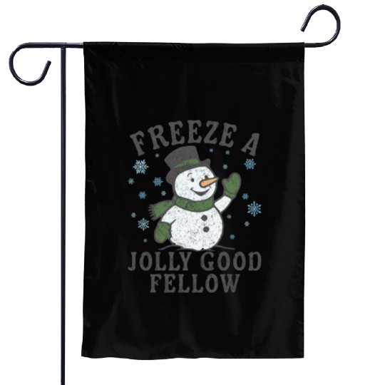 Frosty Snowman Jolly Greeting Design Garden Flags