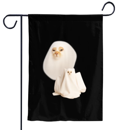 ghost cat meme funny halloween Garden Flags