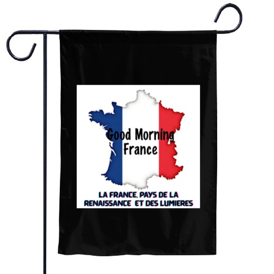Map of France with Greeting Text Garden Flags