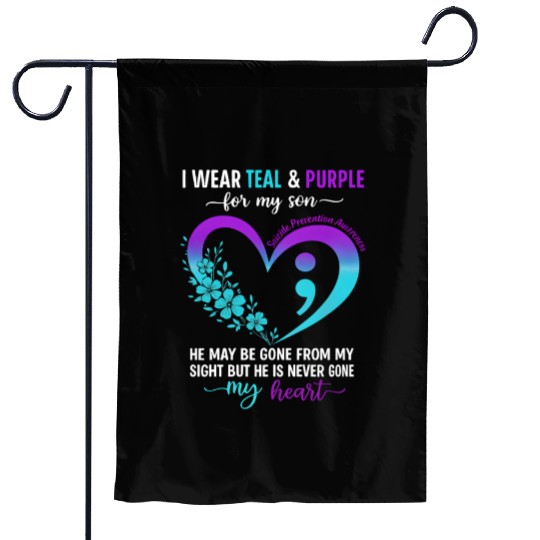 I Wear Teal & Purple for My Son Suicide Prevention Garden Flags
