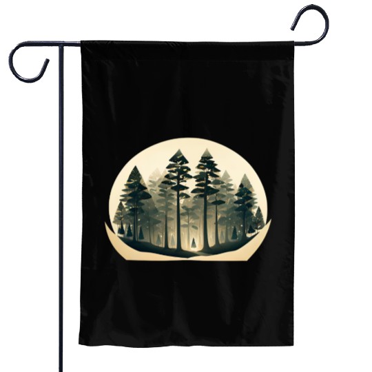 Mystical Forest Circle Design Garden Flags