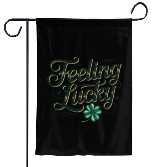 Felling Lucky Shamrock Typography Garden Flags