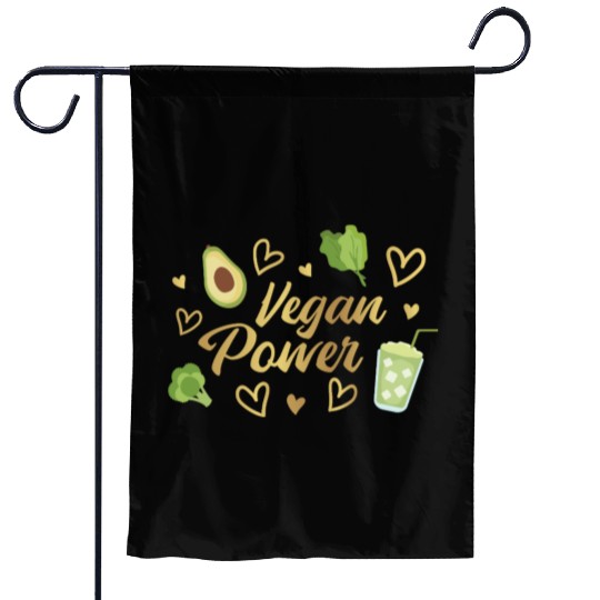 Vegan Power Heart and Avocado Design Garden Flags