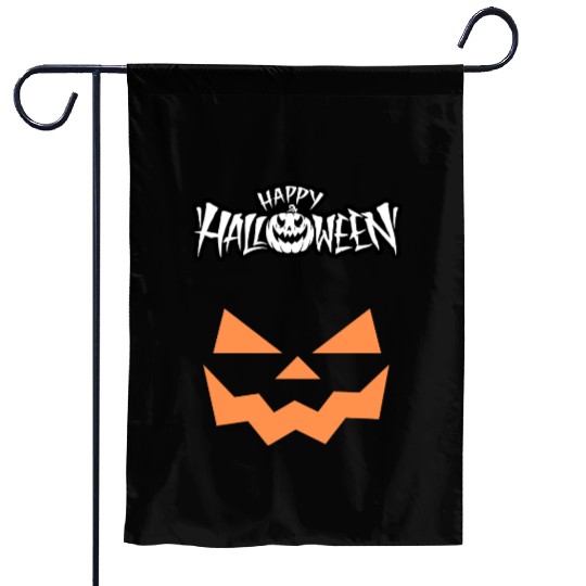 Spooky Jack-O-Lantern Halloween Design Garden Flags