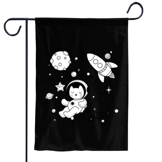 Cosmic Kitty in Space Adventure Garden Flags