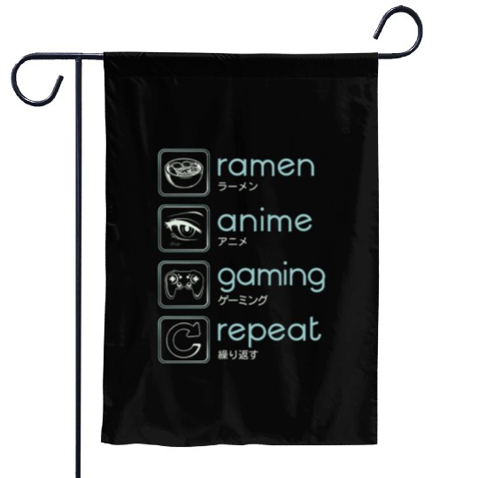 Ramen Anime Gaming Repeat Garden Flags