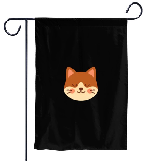 Minimal Cat Face – Cute Kitty Garden Flags