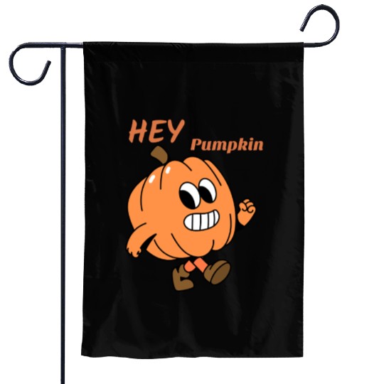 Playful Pumpkin Character Design Garden Flags