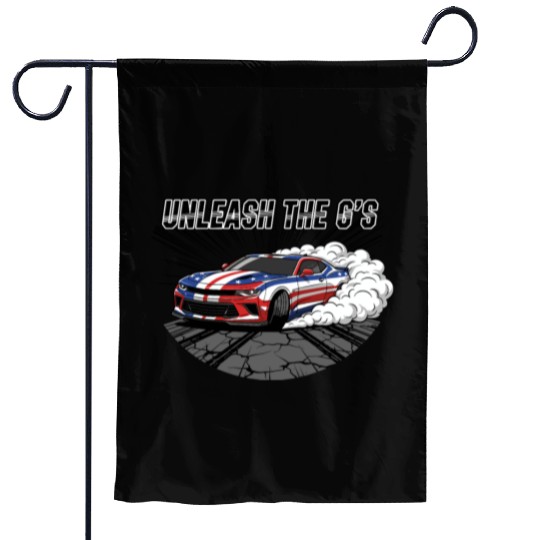 Patriotic American Muscle Car Garden Flags