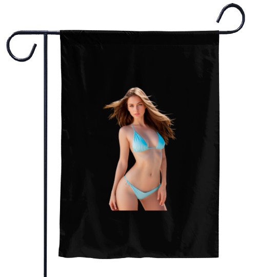Ethereal Ocean Wave Bikini Design Garden Flags