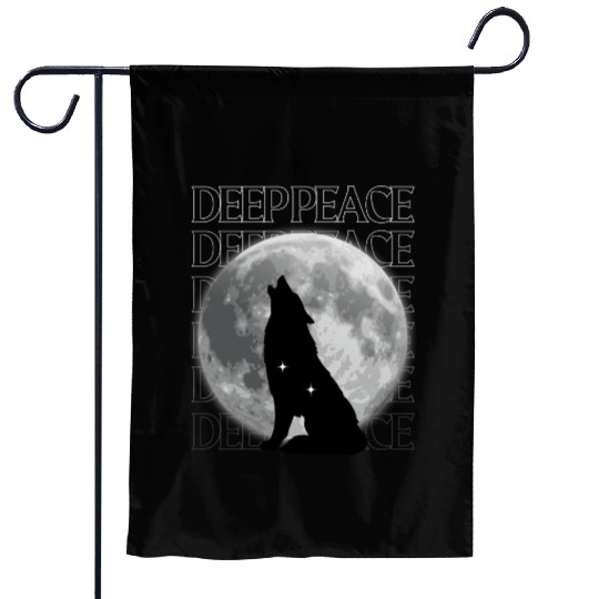 Wolf Howling at Full Moon Design Garden Flags