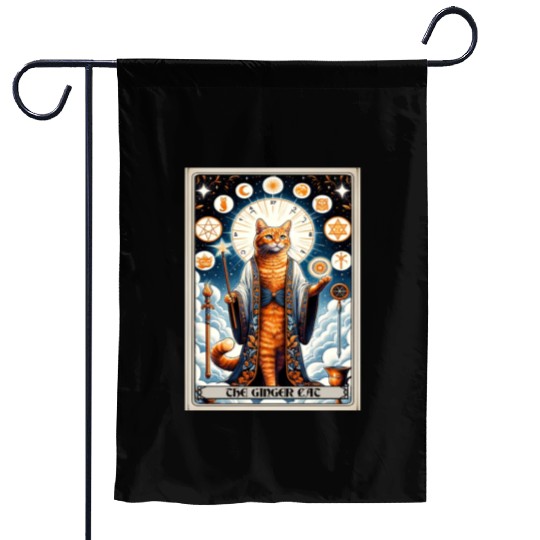 Orange The Ginger Cat Tarot Card Cat Garden Flags