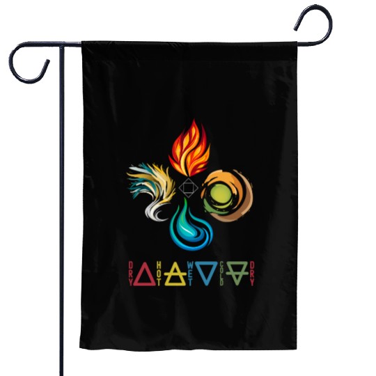 Four Natural Elements Symbols Design Garden Flags