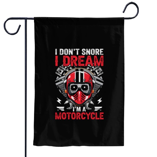 Motivational Motorcycle Helmet Dream Garden Flags