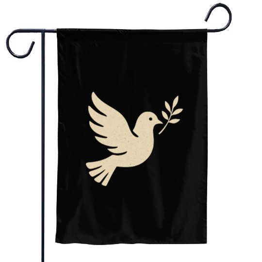 Elegant Dove with Olive Branch Design Garden Flags