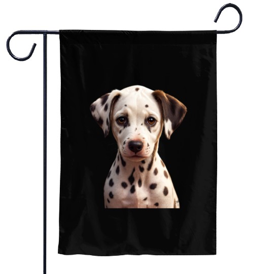 Dalmatian Puppy Portrait on Garden Flags