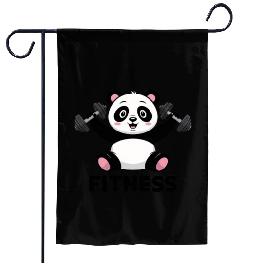 Panda Fitness Workout Garden Flags