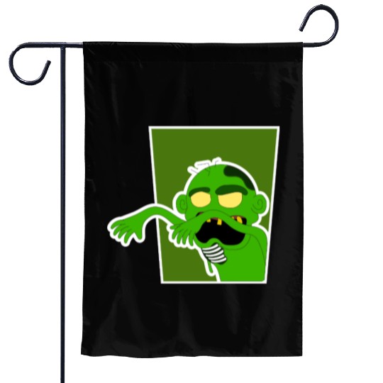 Grotesque Zombie Cartoon Design Garden Flags