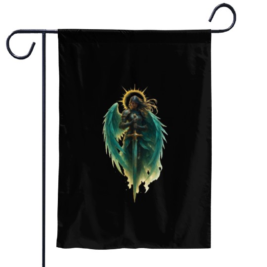 Celestial Guardian Angel Illustration Garden Flags