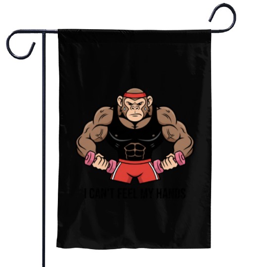 Monkey Gains – Funny Gym Design Garden Flags