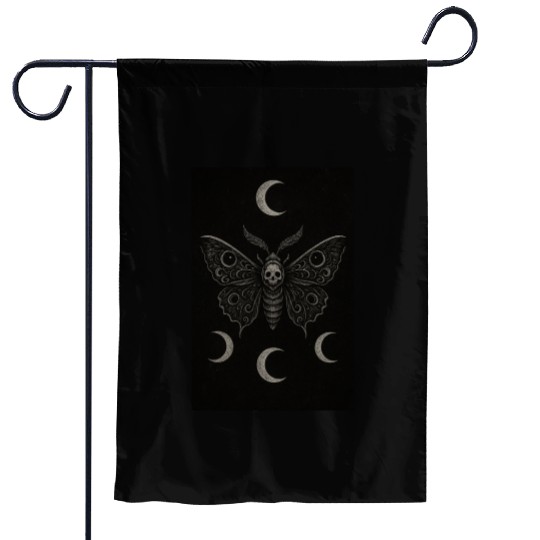 Dark Celestial Butterfly Tapestry Garden Flags