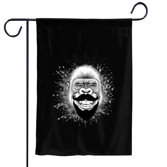 Regal Gorilla with Crown and Mustache Garden Flags