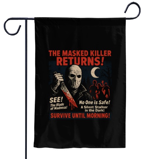 Masked Killer Returns Slasher Movie Poster Vintage Garden Flags