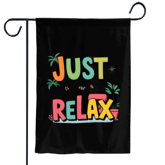 Colorful Relaxed Typography Design Garden Flags