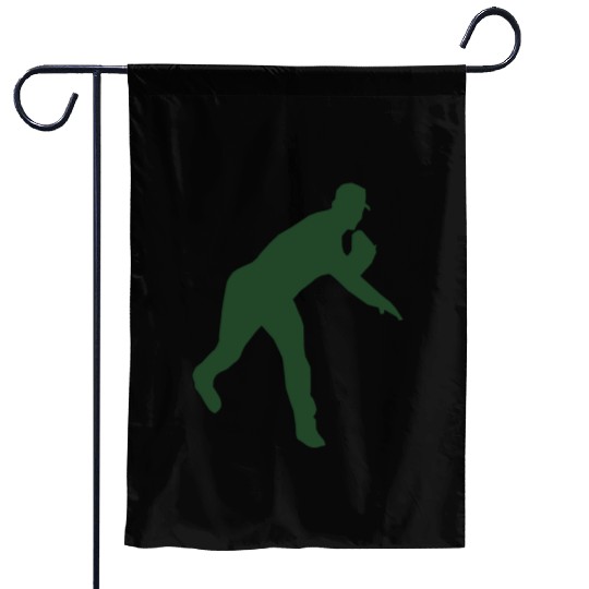 Baseball pitcher throwing a pitch Garden Flags