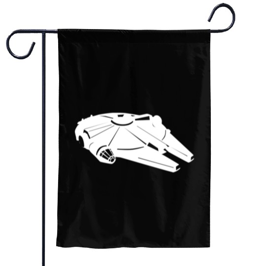 Millennium Falcon White Garden Flags