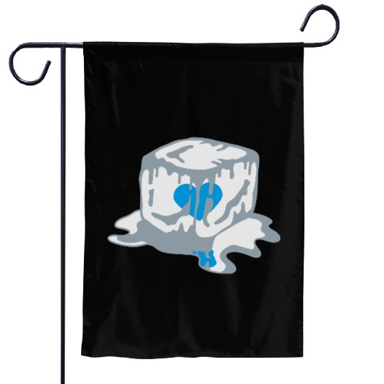 Ice Cube Heart Garden Flags