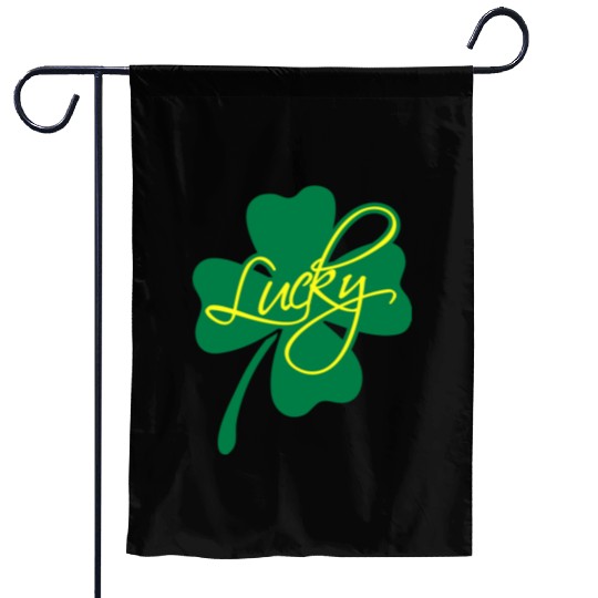 Lucky Shamrock Garden Flags