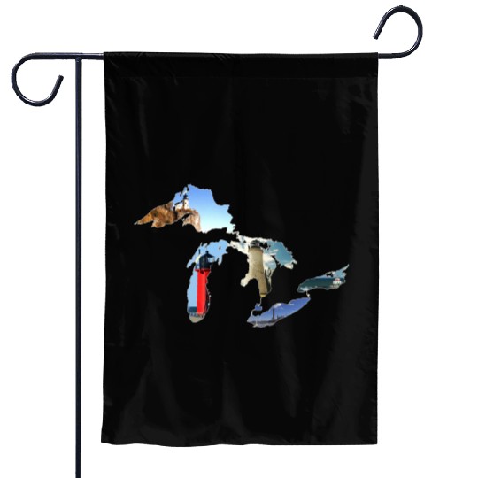 Michigan Great Lakes Lighthouses Garden Flags